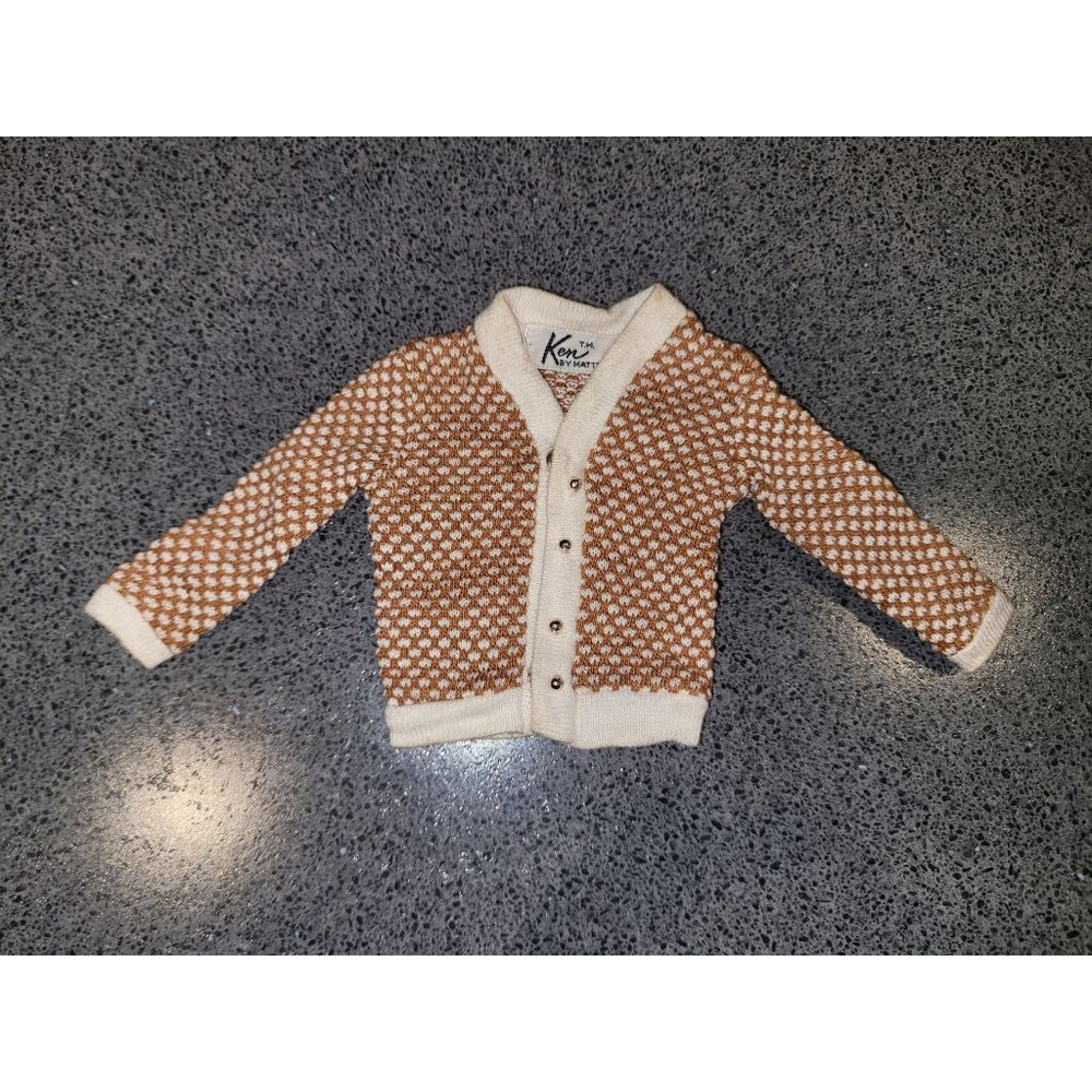 1965 Ken Fraternity Dance #1408 Brown Cream Cardigan Mattel